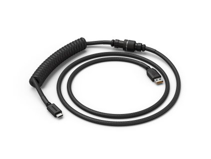 Glorious Coiled Cable Phantom Black, USB-C to USB-A, 1.37m - black
