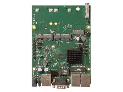 Mikrotik RBM33G router zapojený do sítě Černá, Zelená, Šedá