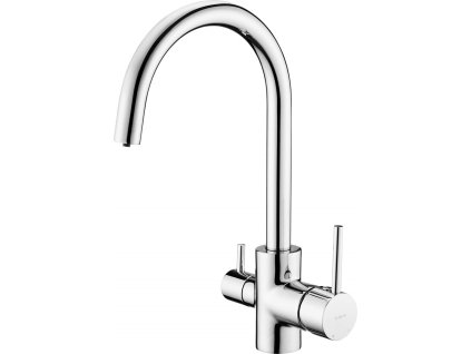 Kitchen faucet with water filter connection