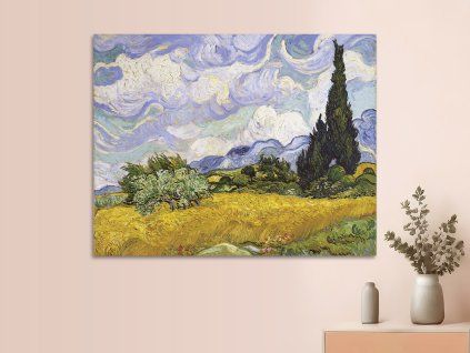 Pole s cypřiši Vincent van Gogh obraz na zeď IDEAPRINTcz