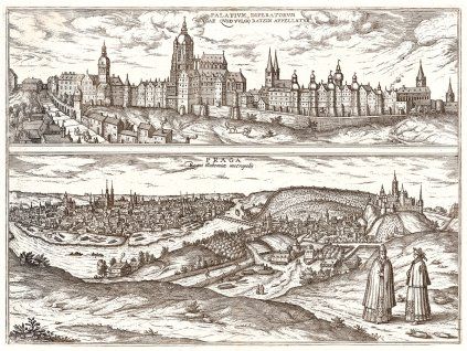 Praha a Pražský hrad historická veduta (1640) IDEAPRINTcz