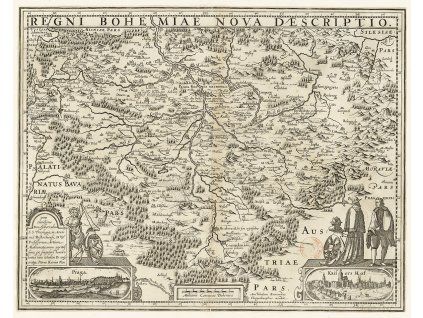 Mapa Čech Petrus Kaerius (cca 1618) IDEAPRINTcz