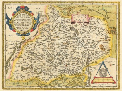 Mapa Moravy Abraham Ortelius (1579) IDEAPRINTcz