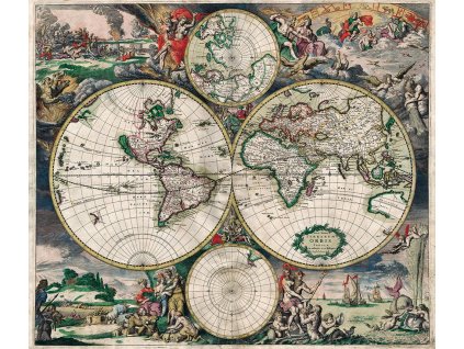 Mapa světa 1689 IDEAPRINTcz