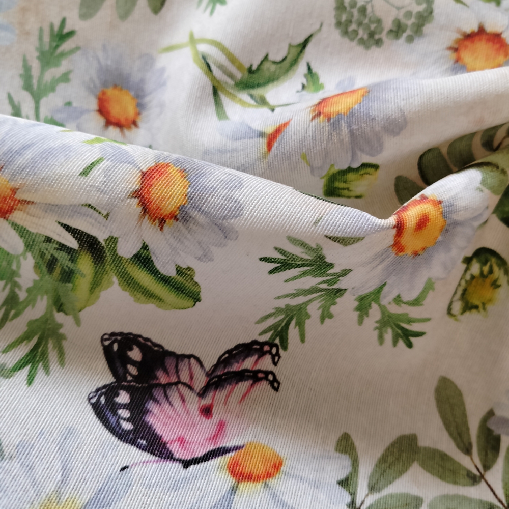 Španělské látky - motýlci a kopretiny