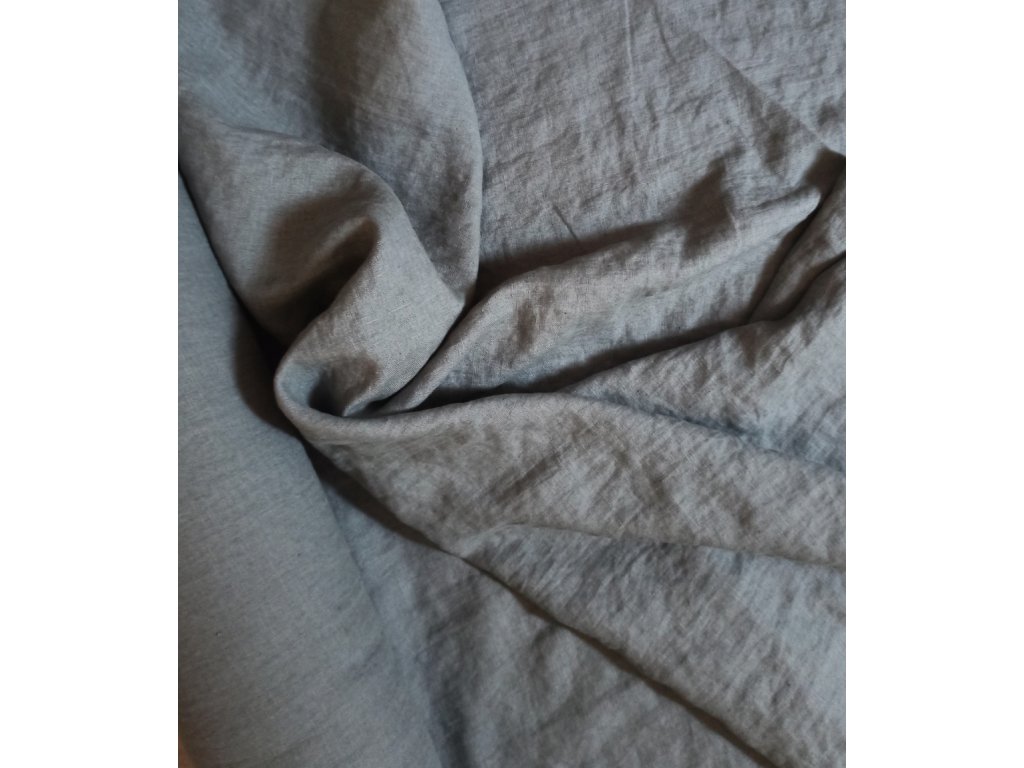 100% měkčený len/vintage vzhled - pastelová modro šedá (901)