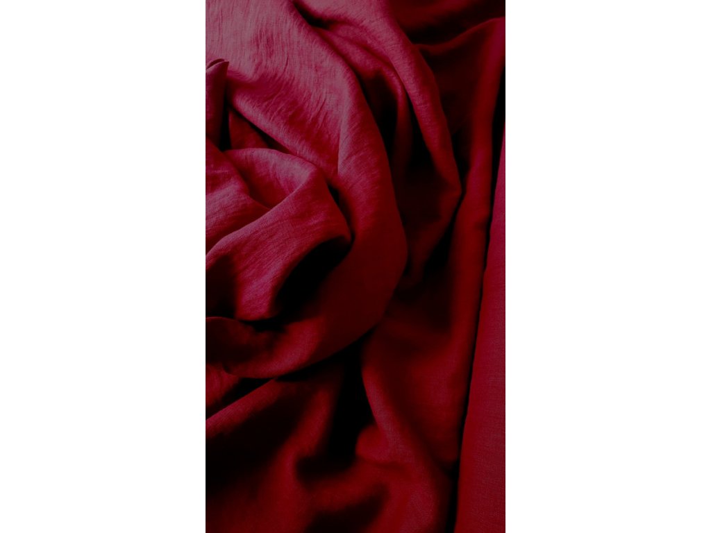 100% měkčený len/vintage bordo červená pastelová