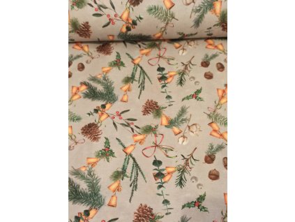 látka - metráž dovoz Španělsko / klasické Vánoce - šíře látky 280cm
