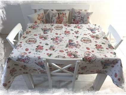 Gobelínový velikonoční ubrus 140x180cm ZAJÍČCI