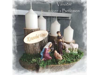 Originální vánoční svícen s Betlémem - v barevném provedení
