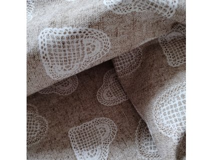 látka - metráž dovoz Francie / venkovská srdíčka