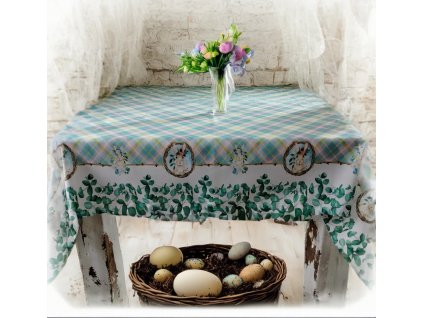 velikonoční ubrus zajíčci