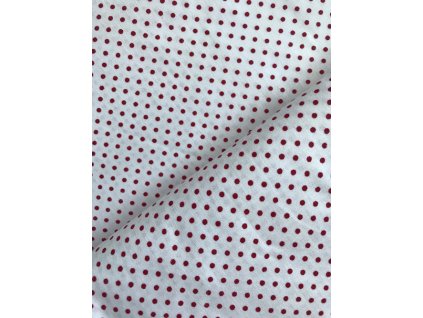 látka - metráž dovoz Francie / Červený puntík na bílé