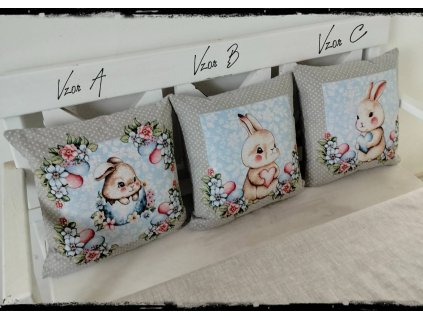 Gobelínový povlak na polštář - VELIKONOČNÍ KRÁLÍČCI