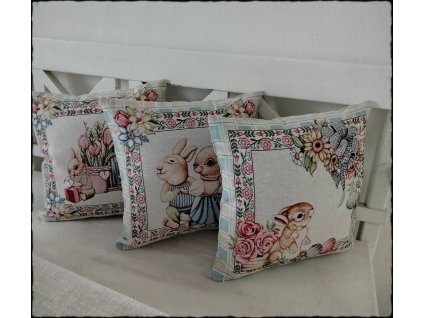 Gobelínový povlak na polštář - VELIKONOČNÍ ZAJÍČCI