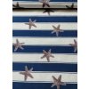látka - metráž dovoz Francie/ Mořské hvězdice na pruzích