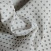 látka - metráž dovoz Francie / Šedý puntík na bílé