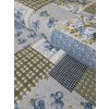 látka - metráž dovoz Francie / venkovský patchwork modrý
