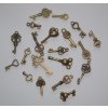 Kovové klíče malé - starobronz 10 kusů