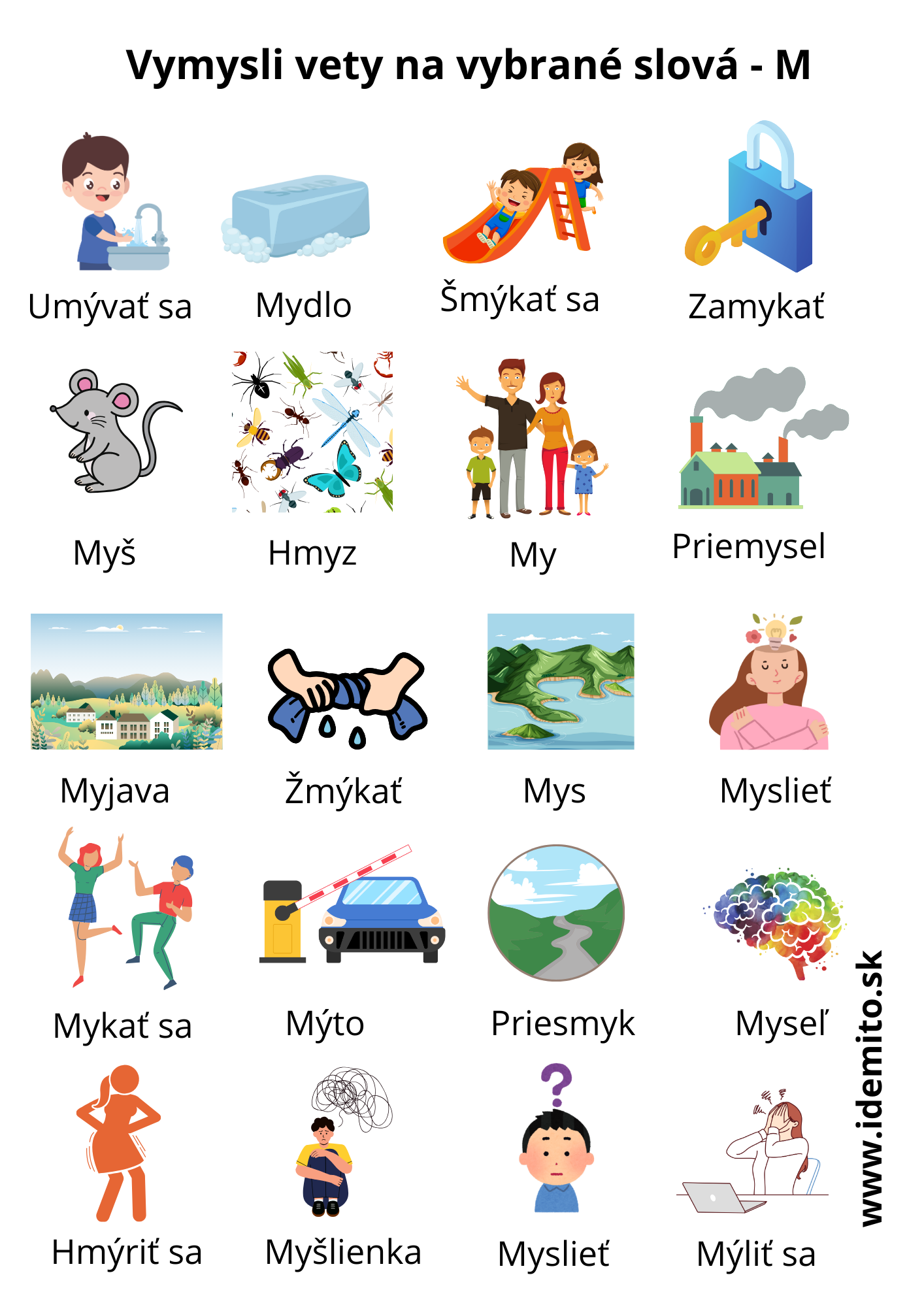 Vybrané slová po M