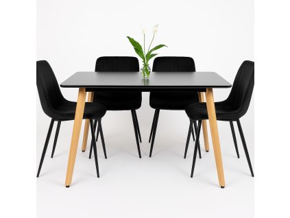 designovy jidelni set stul ember a zidle lucca bila fotografie