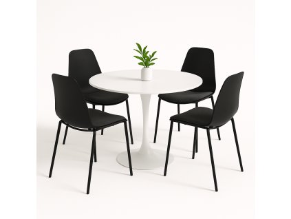 stul beluga 80cm jidelni zidle boreta cerna set