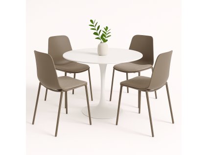 stul beluga 80cm jidelni zidle boreta hneda set