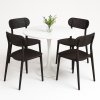 Jídelní set 4× židle TOLA černá + bílý stůl BELUGA 80 cm - výhodná sada