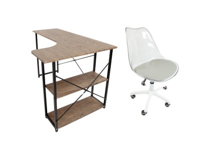 Set pracovní stůl Quest tmavý dub + Roma