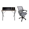 Set pracovní stůl Luna Černý + židle Argo Šedá