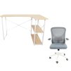 Set pracovní stůl Quest Dub sonoma + židle APA Šedá