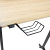 Set rohového stolu Hast - Dub/Černý + židle APA PRO šedá/bílá konstrukce