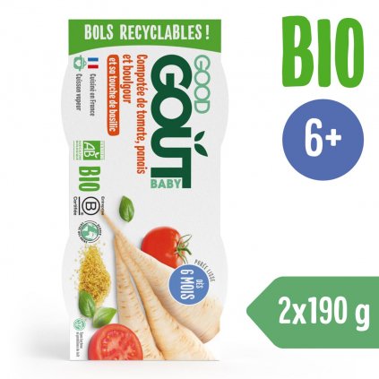 Good Gout BIO Rajčátka s pastinákem a bulgurem (2x190 g)