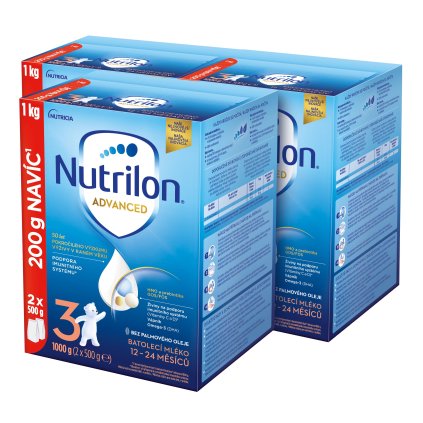 Nutrilon 3 Advanced 3 x 1 kg, pokračovací - batolecí mléko 12-24m