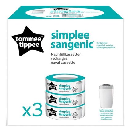 Tommee Tippee Simplee náhradní kazety 3 ks, s antibakteriální fólií