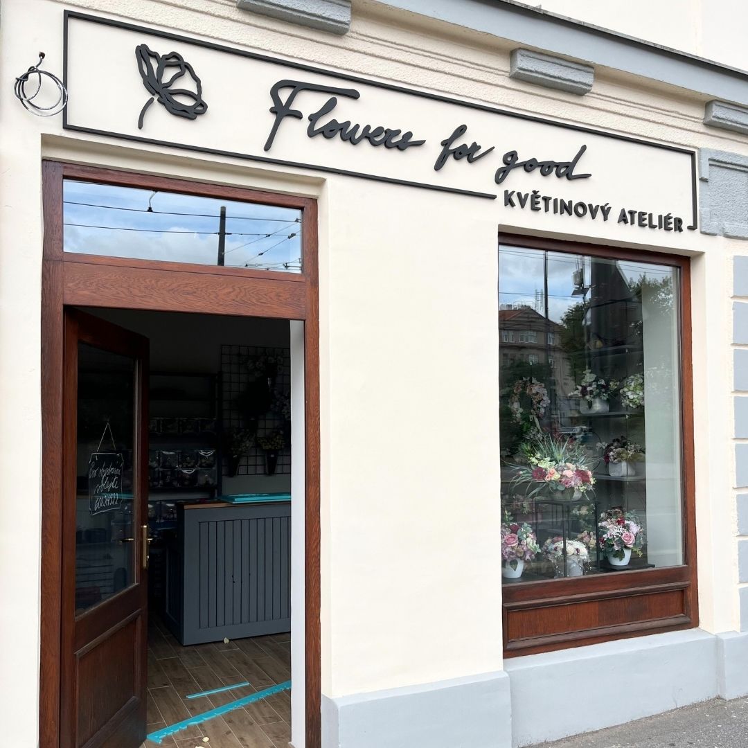 Flowers for good 3D exteriérové logo na fasádu