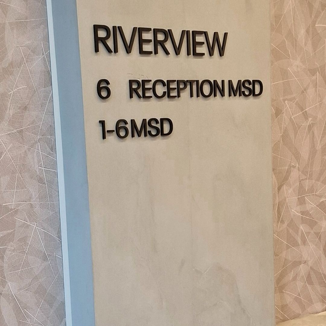 3D nápisy pro interiérové značení na recepci budovy