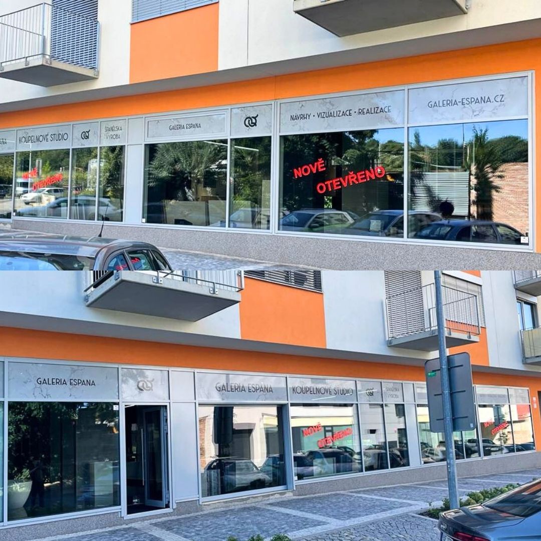 Galeria Espana venkovní samolepy označení prodejny
