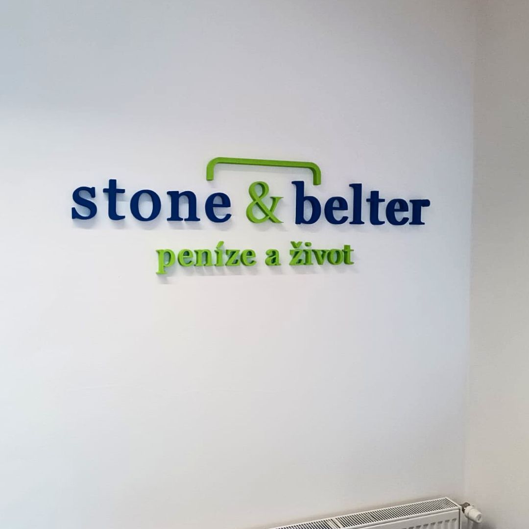 Stone & Belter 3D logo z xps do kanceláře