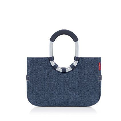 0076995 modni taska loopshopper m herringbone dark blue