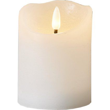 LED svíčka FLAMME RUSTIC 10 cm bílá