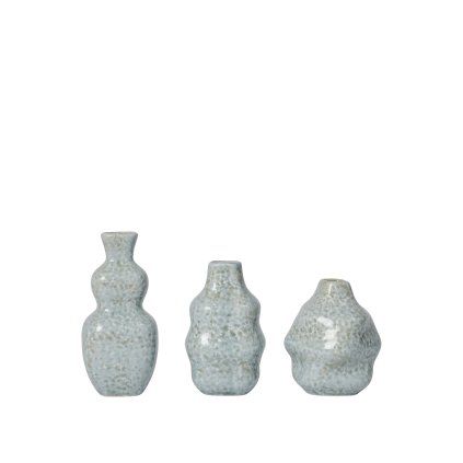 Vázy Broste CORNELIA V.12 cm SET/3 ks světle modré
