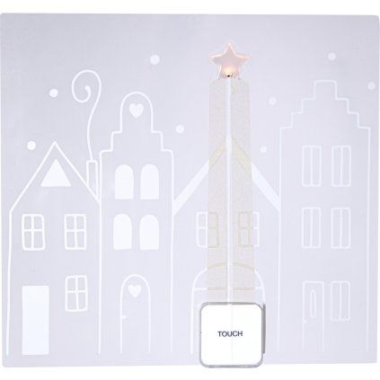 LED okenní dekorace WINDO V.21cm bílá