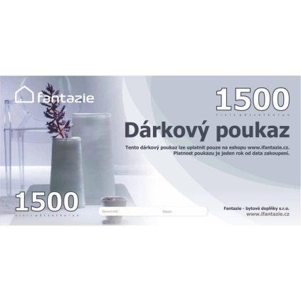 Dárková poukázka v hodnotě 1500 Kč