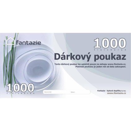 Dárková poukázka v hodnotě 1000 Kč