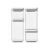 0091632 sada plastovych doz brabantia square 2x700ml2x16l set4ks svetle sede