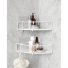 0065662 kovovy kosik do sprchy rohovy cubiko set2ks bily