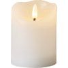 LED svíčka FLAMME RUSTIC 10 cm bílá