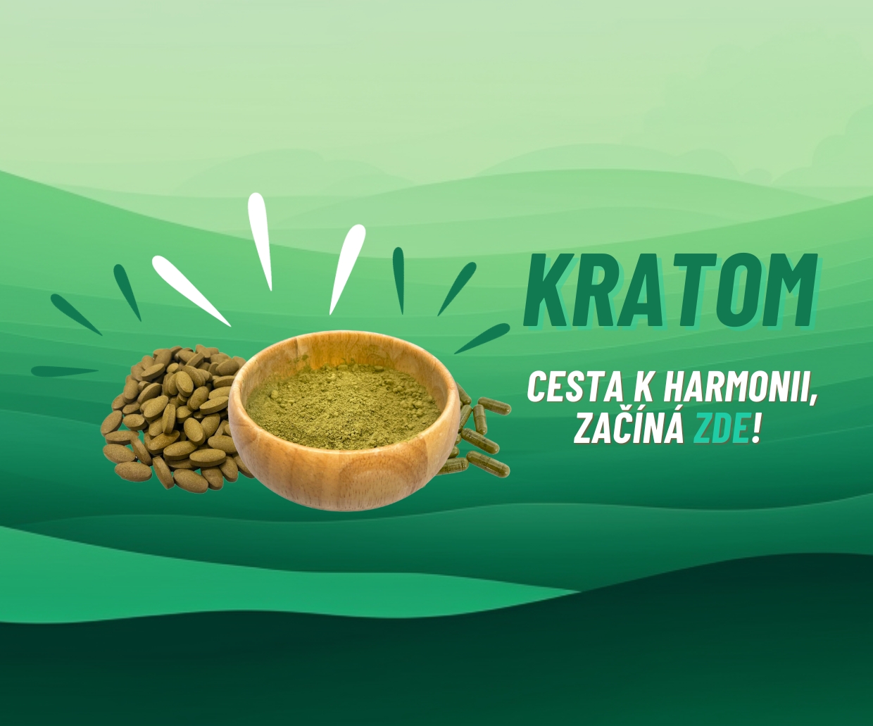 Kratom prášek, kratom kapsle, kratom tablety