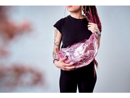 Papírová taška half circle // shiny pink
